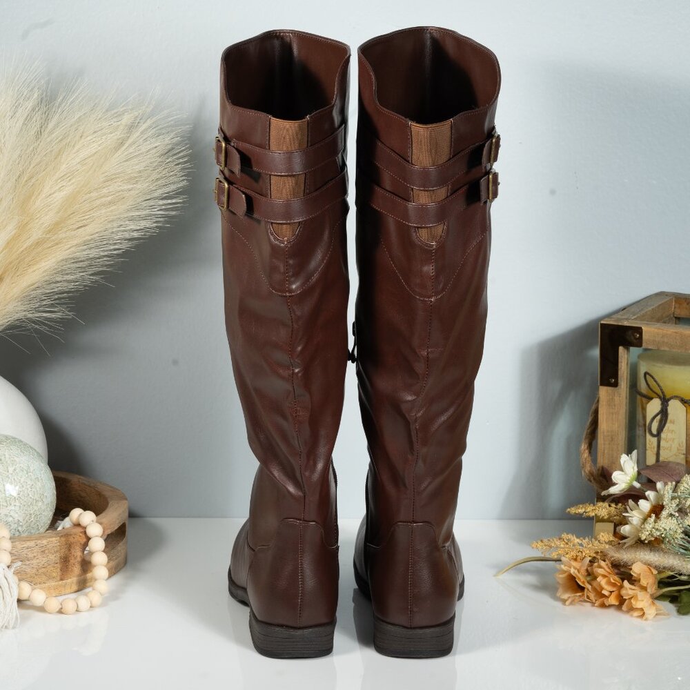 New Journee Collection Womens WC - Tori Chestnut Riding Boots Size 7.5 - Picture 6 of 7